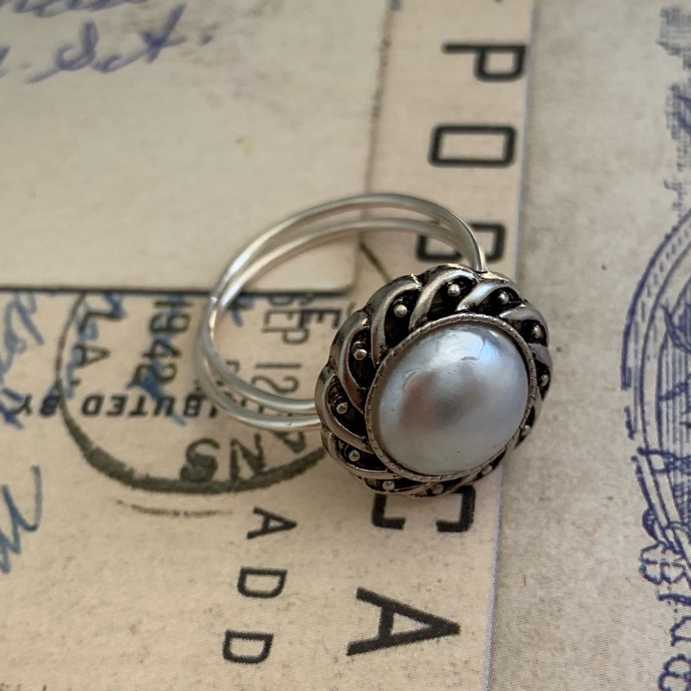 Handmade Vintage Button Ring - image 1